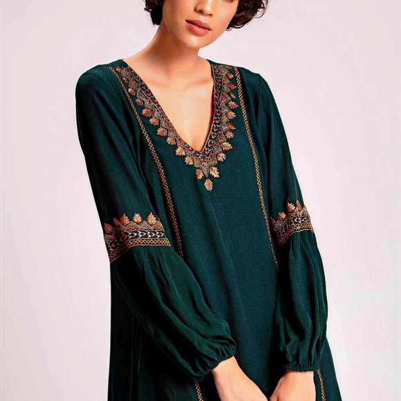 Benares Dresses & Skirts - Benares Deep Green Zandra Tunic Dress NWT